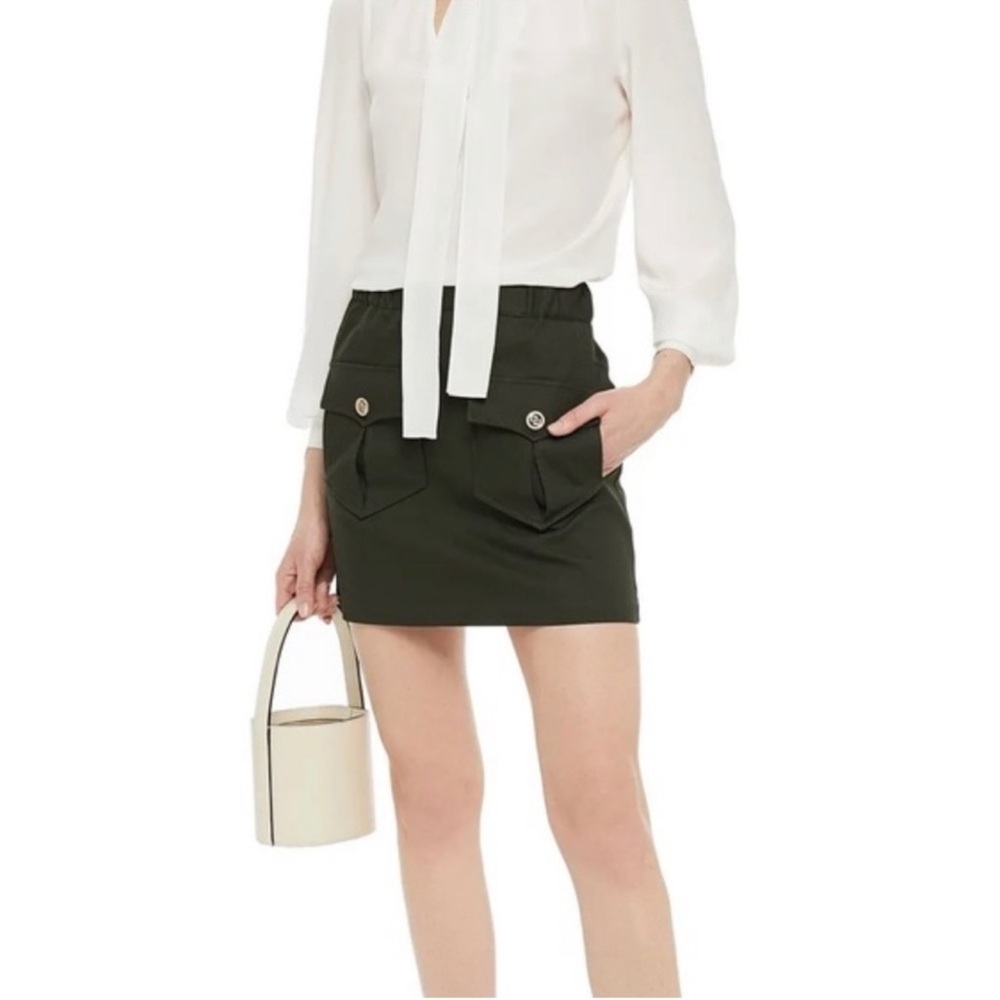 Maje Cotton Blend Twill Mini Skirt